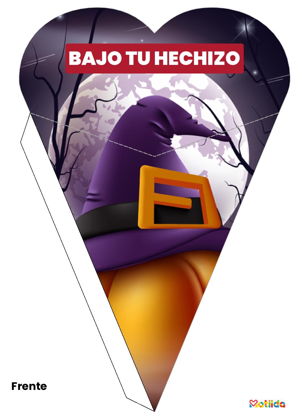 Diseño de cono de Halloween imprimible en morado