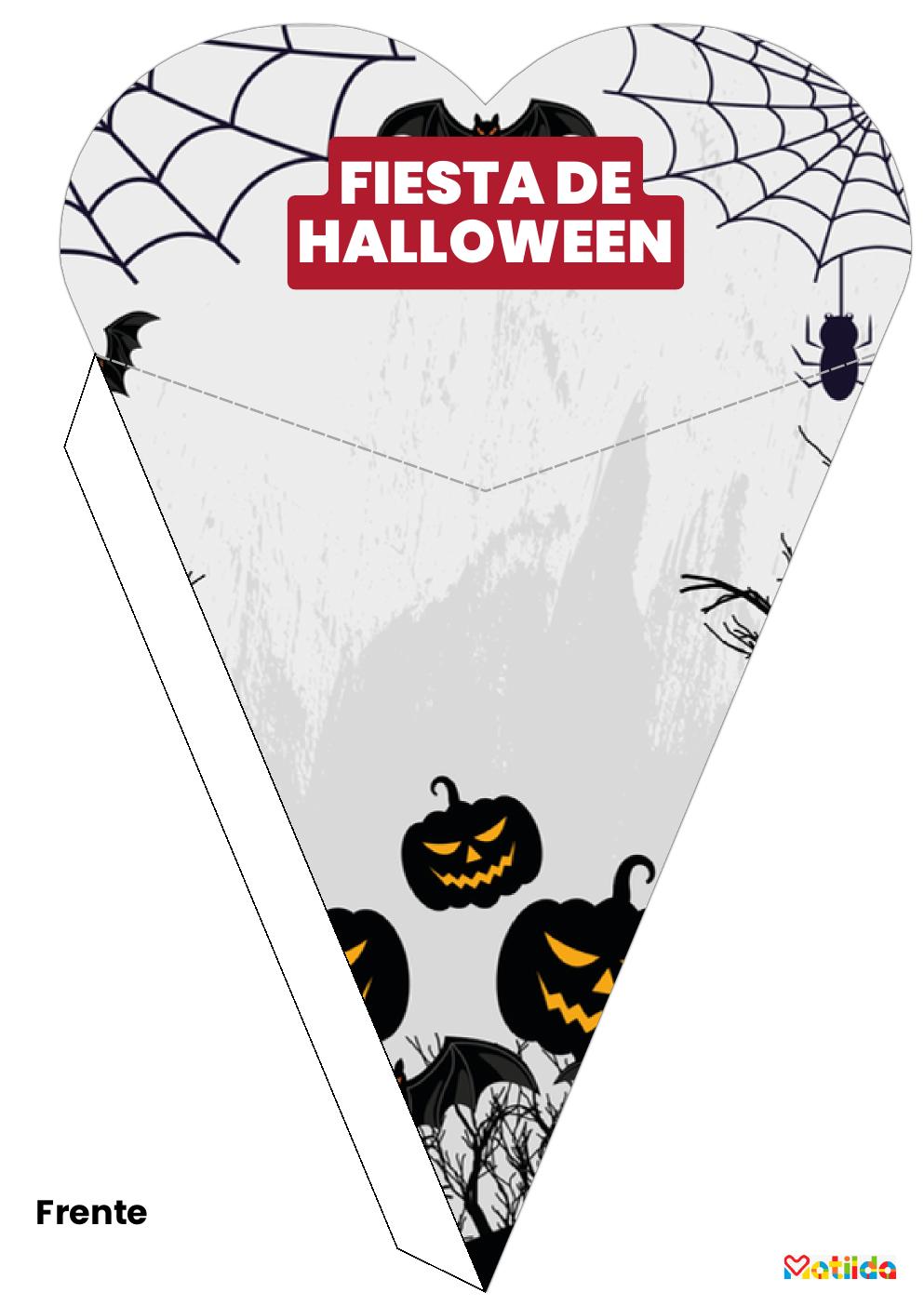 Diseño de cono de Halloween imprimible para dulces