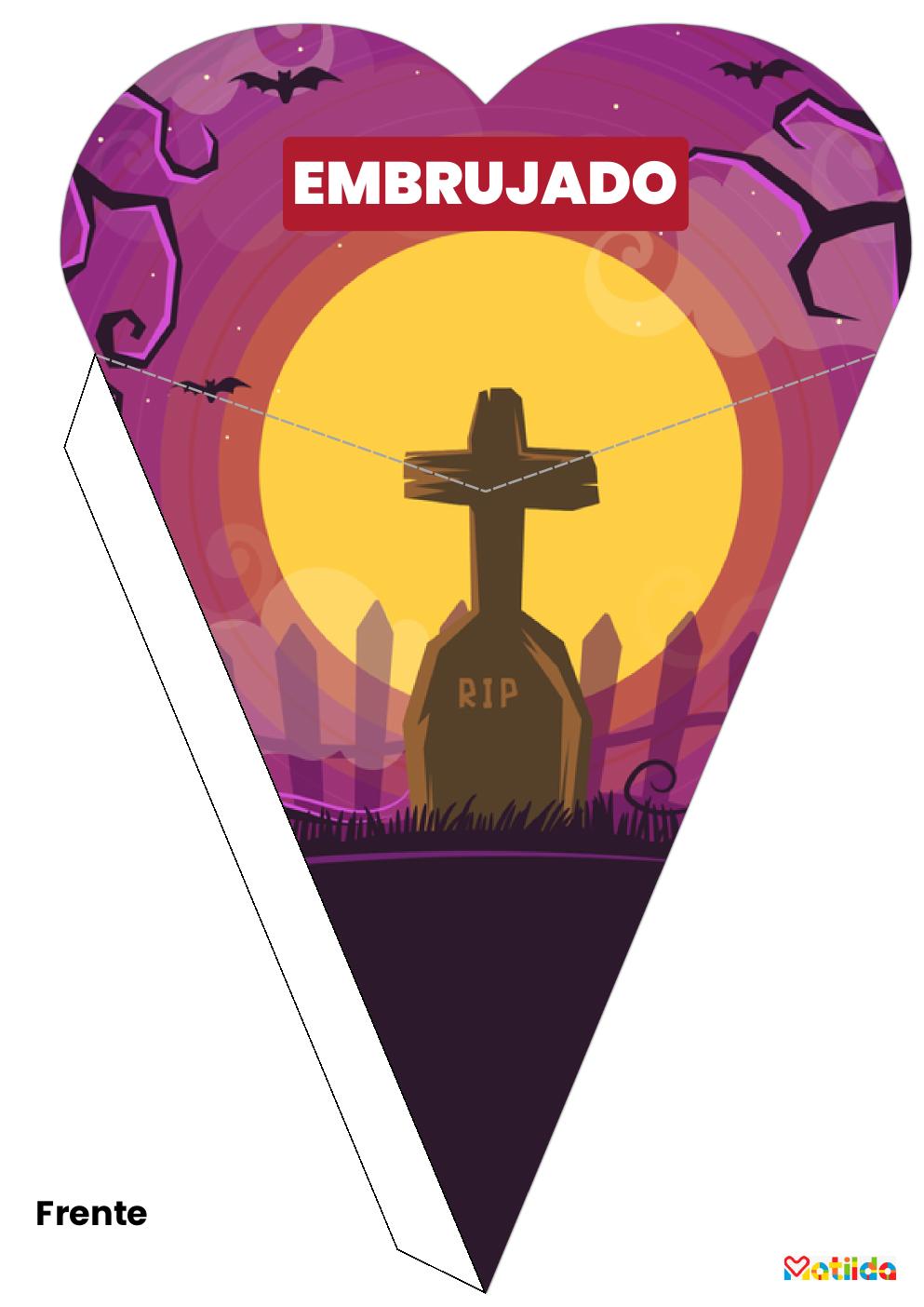 Diseño de cono de Halloween imprimible con fantasmas