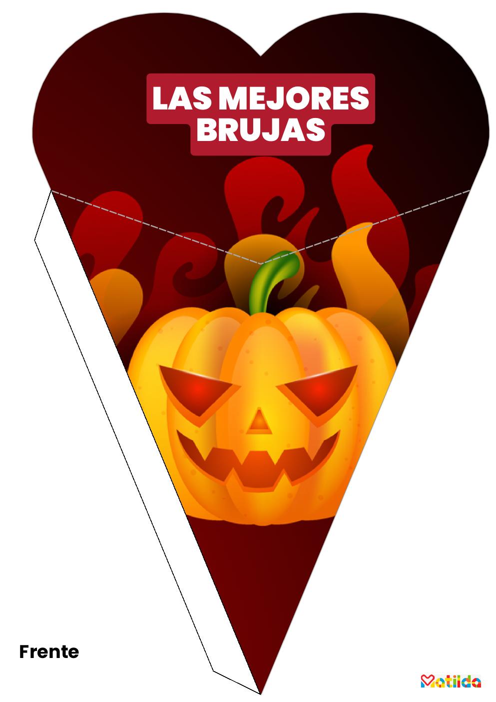 Diseño de cono de Halloween imprimible con calabazas